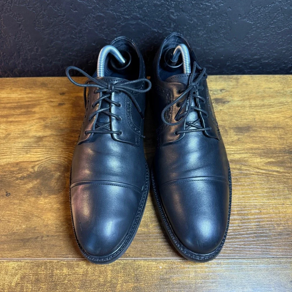Cole Haan Harrison Grand C28881‎ Black Leather Cap Toe Derby Mens 8 M